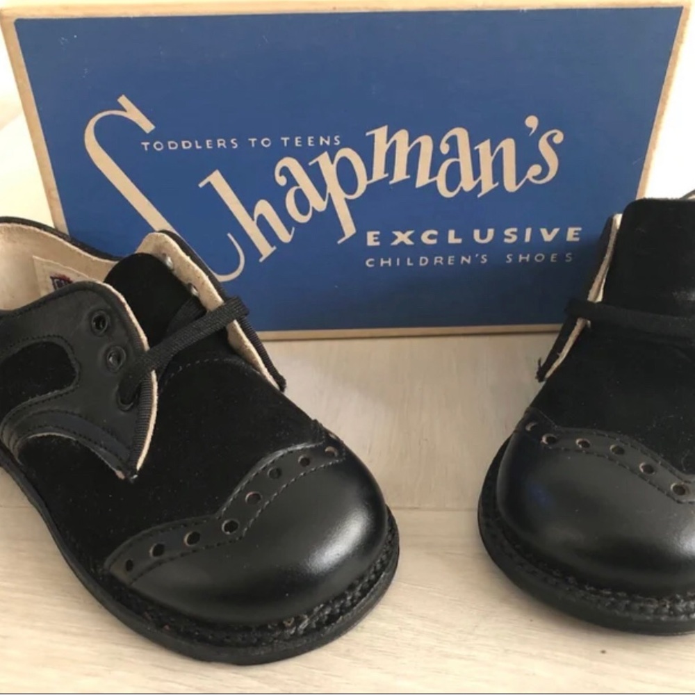 Vintage Boys Shoes Chapmans Exclusive Deluxe NIB Mid Century Oxfords Staging